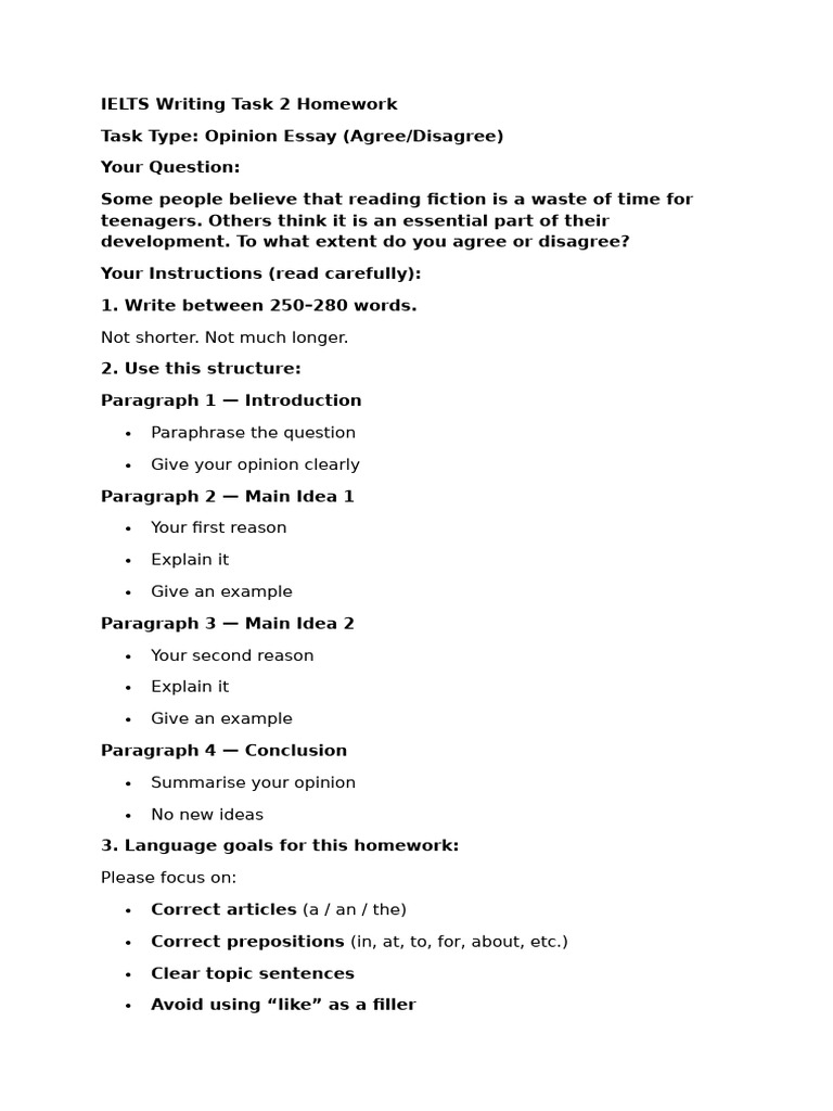 IELTS Writing Task 2 Homework | PDF