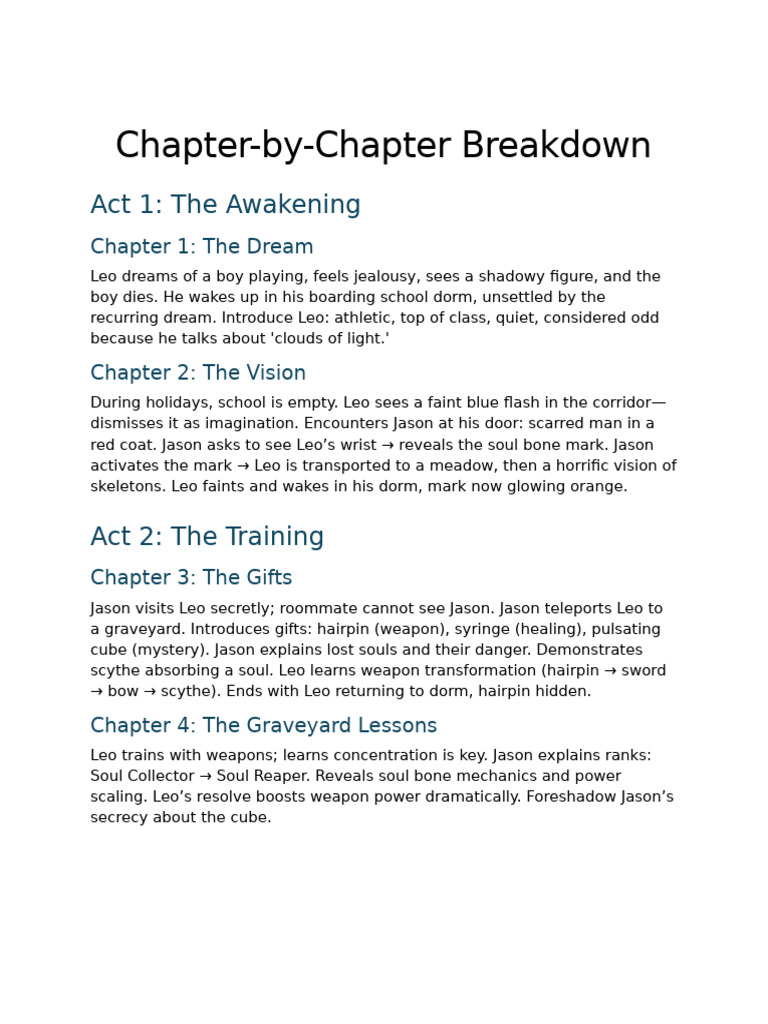 Story Chapter Breakdown | PDF
