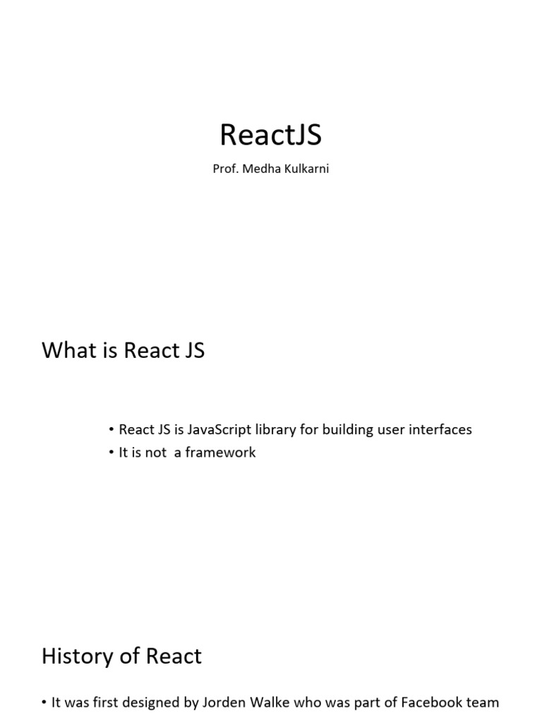 React Fundamentals - Upto State&Props | PDF | Software Engineering ...