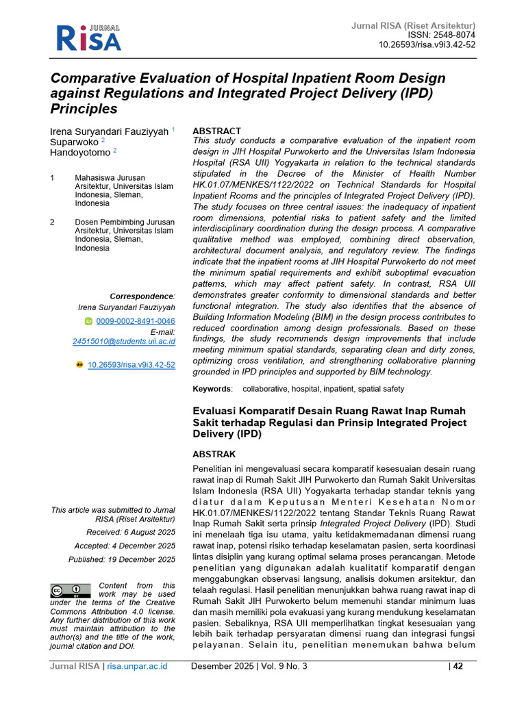 Comparative Evaluation of Hospital Inpatient Room | PDF