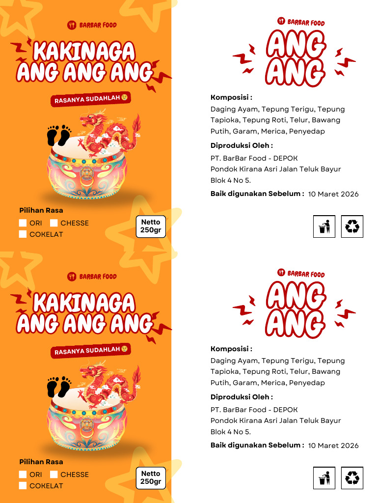 Label Kemasan Kuning Ilustratif Simpel Keripik Kentang | PDF