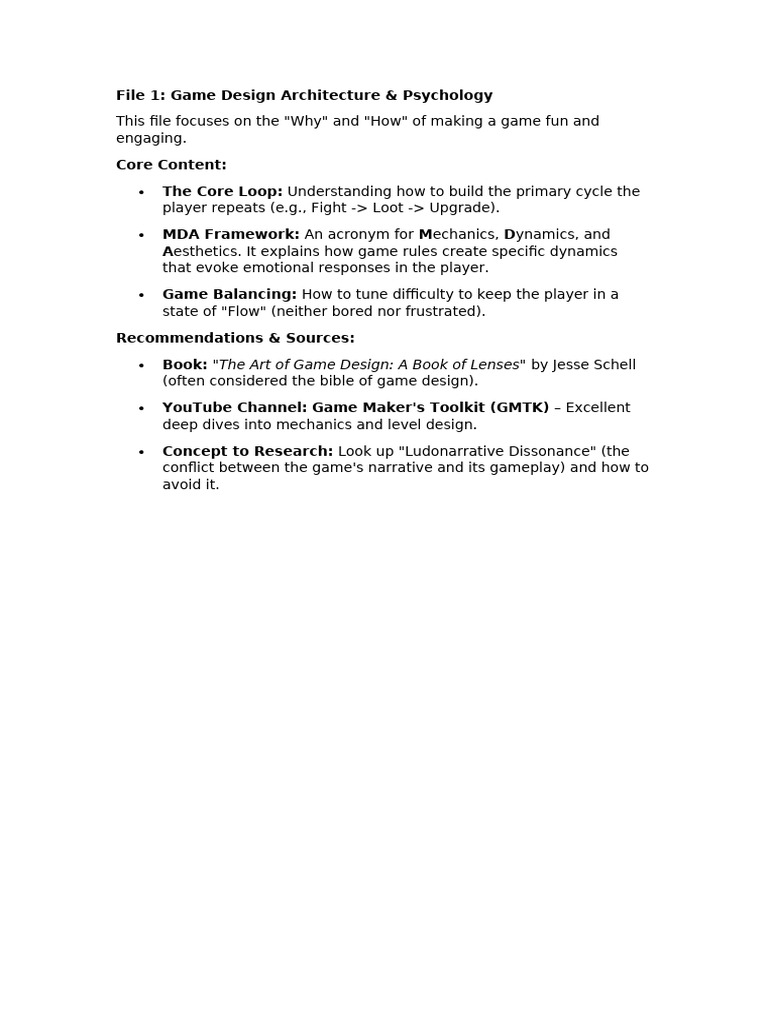 Game Design Architecture & Psychology | PDF