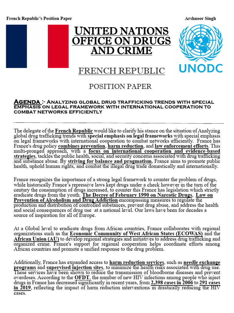 Position Paper - France UNODC | PDF | Social Aspects Of Psychoactive ...
