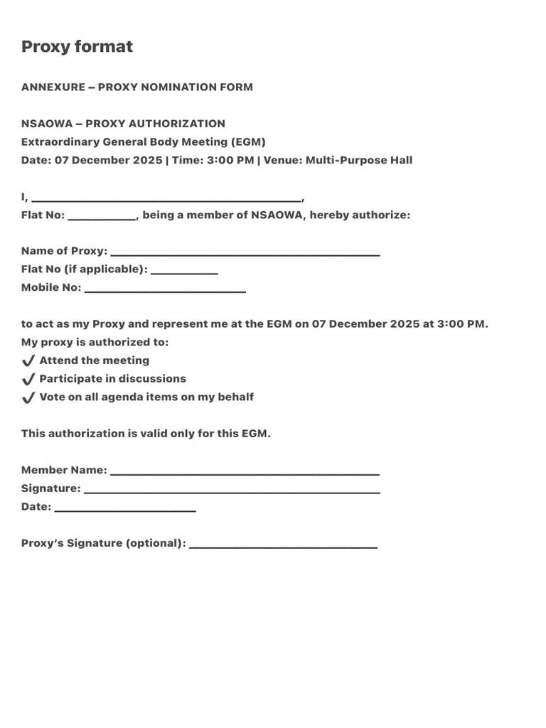 Proxy Format | PDF