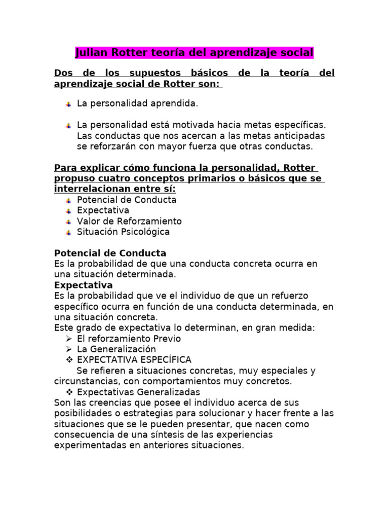 Julian Rotter | PDF | Comportamiento | Felicidad