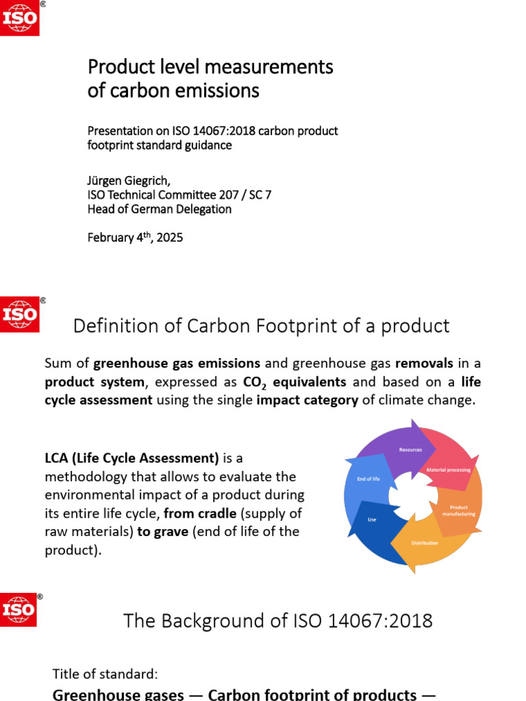 ISO 2025 Product Level Measurements of Carbon Emissions - ISO14067 ...