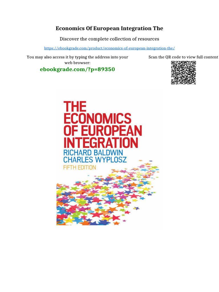 Economics of European Integration The Updated 2025 | PDF | Intellectual ...