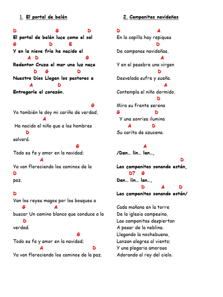 Villancicos Con Notas | PDF | Navidad | María, madre de Jesús