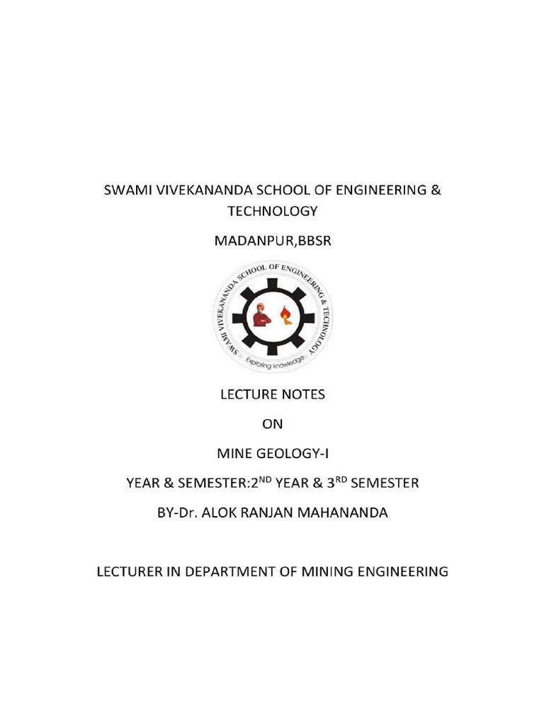 Geology Full Notes Mining | PDF