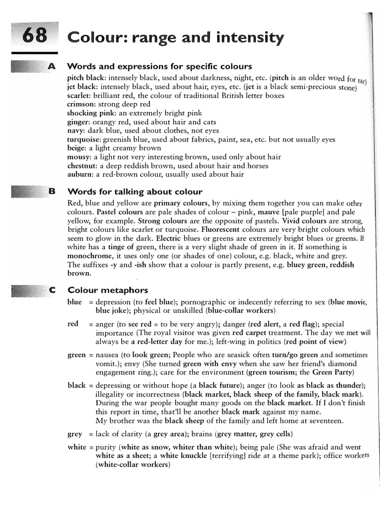 Colour Range and Intensity | PDF | Color | Blue