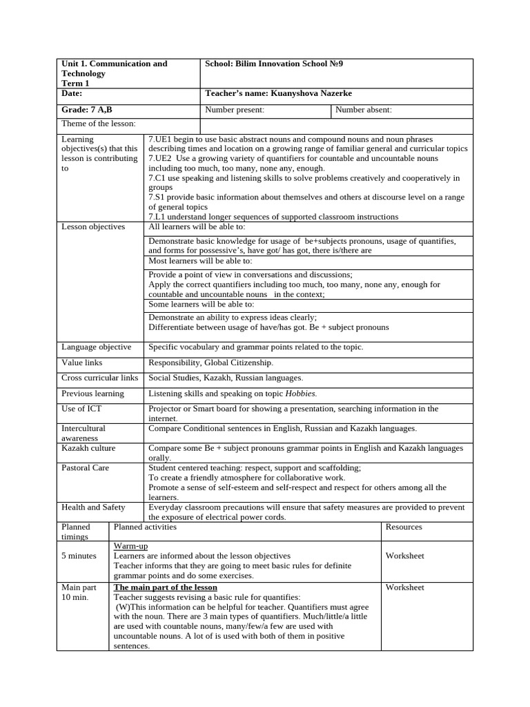 7 Grade English Plus 1-2-3-4 Term | PDF | Curriculum | Vocabulary