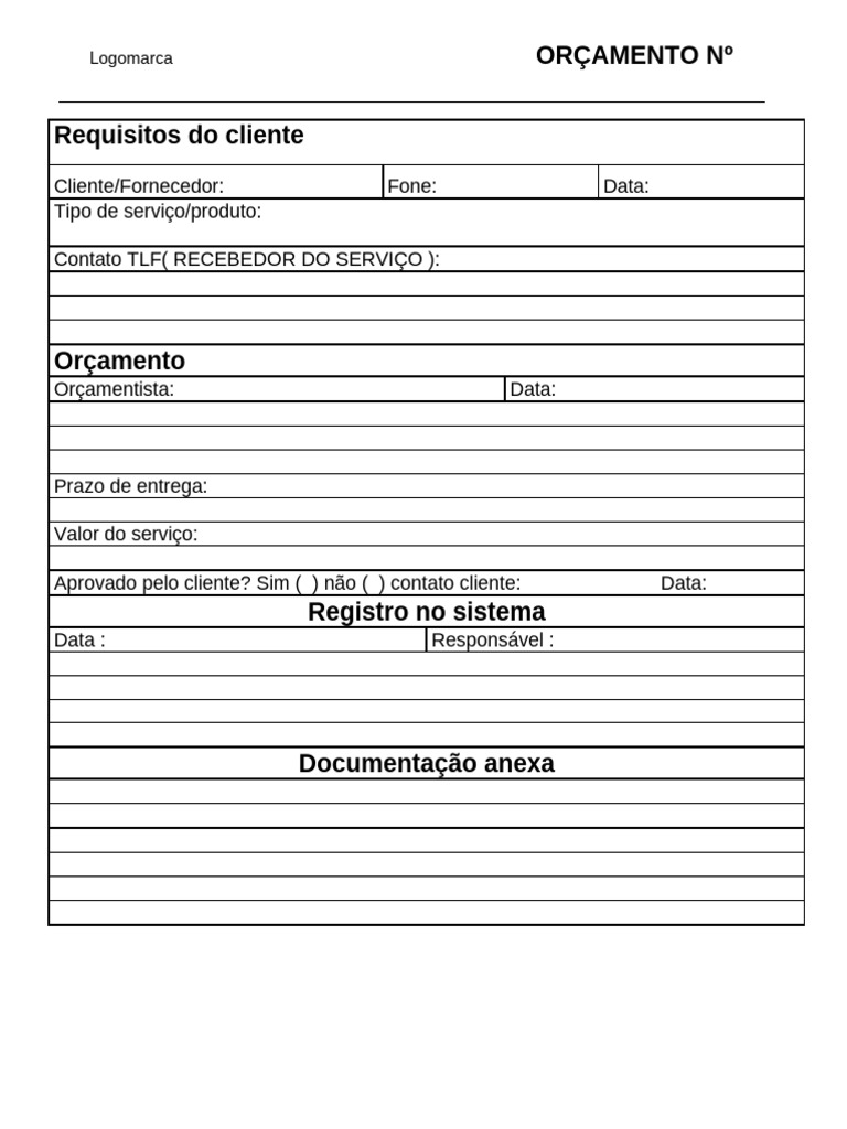 Modelo de Orçamento | PDF
