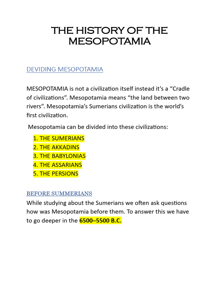 The Sumerians Complete History | PDF | Sumer | Cuneiform