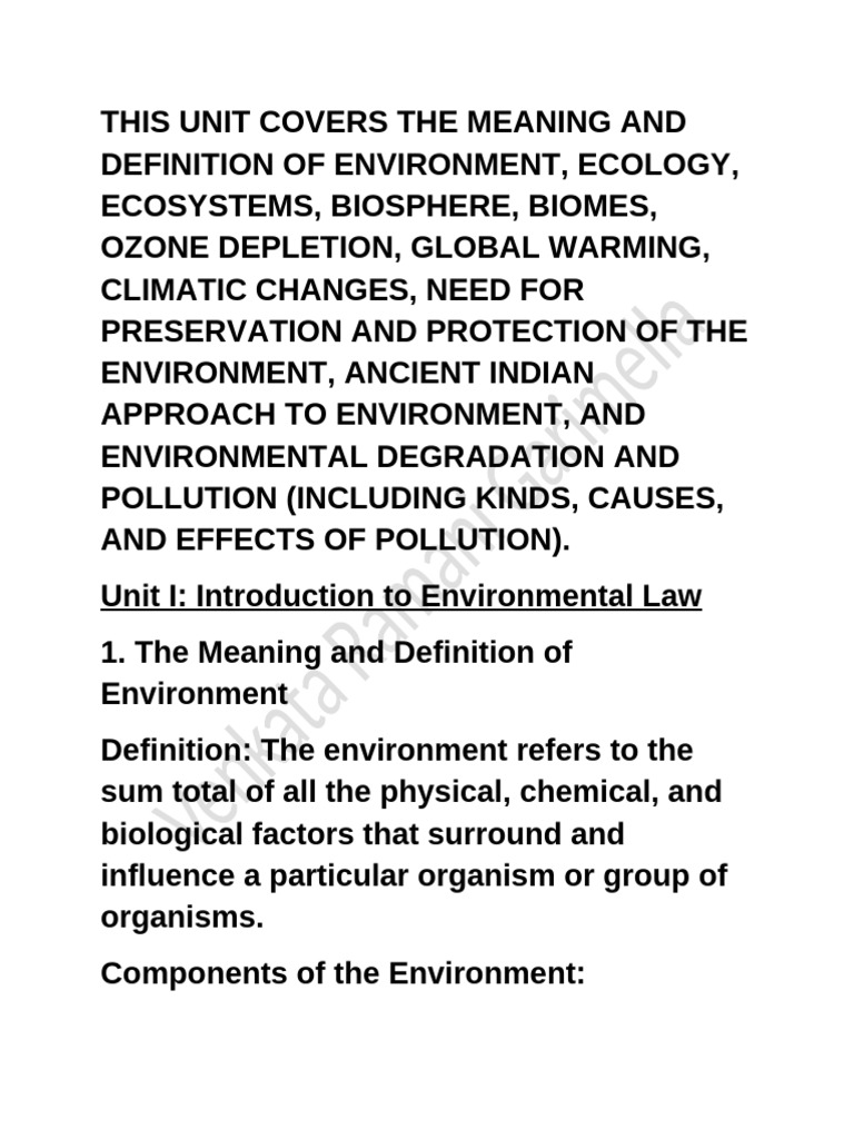 Unit-I, II | PDF | Natural Environment | Ecosystem