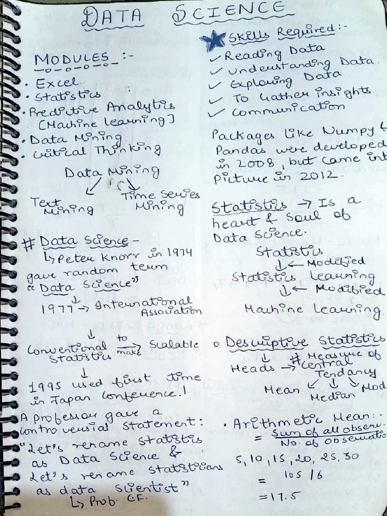 Data Analytics Handwritten Notes | PDF