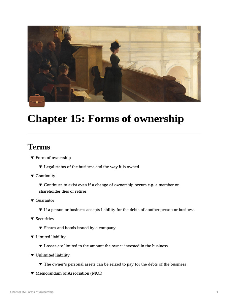 Chapter 15 Forms of Ownership | PDF | Taxes | Partnership