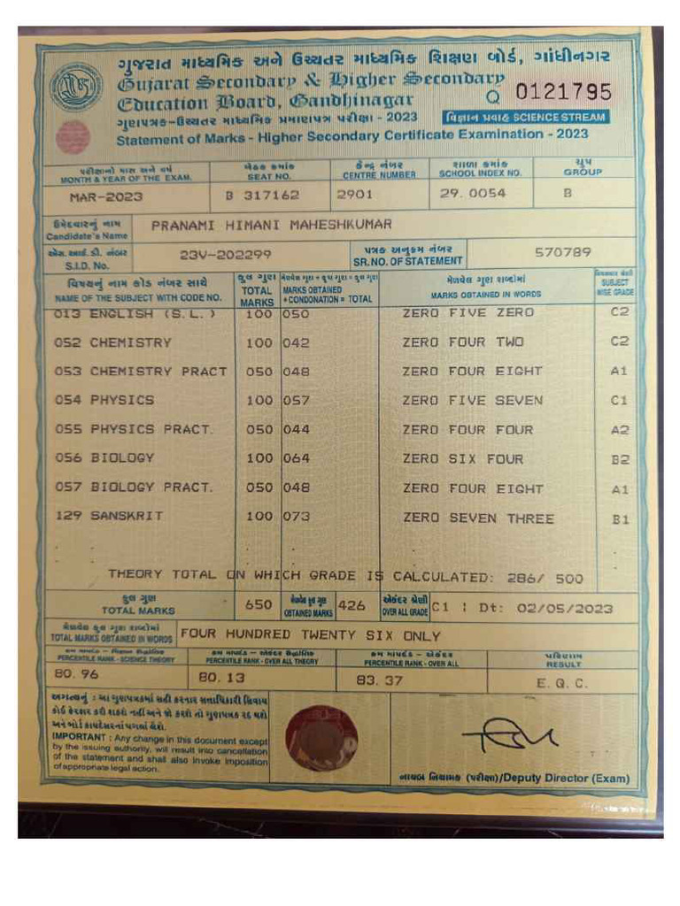 12th Marksheet 1 11zon | PDF