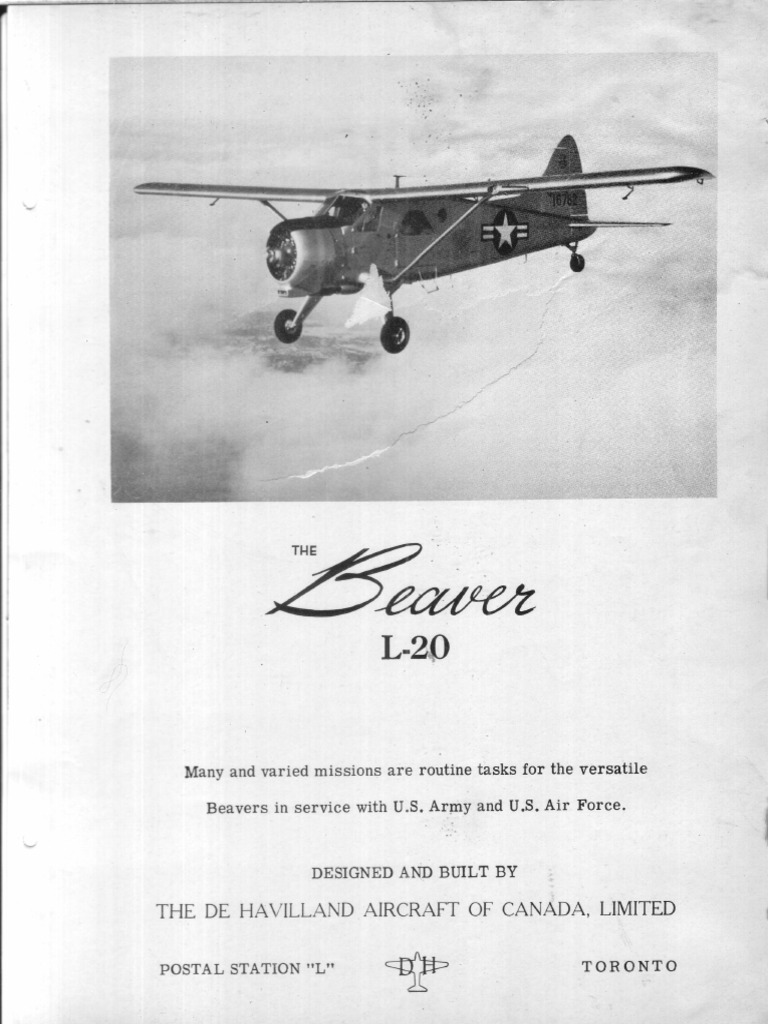 De Havilland L-20 Beaver Sales Literature | PDF