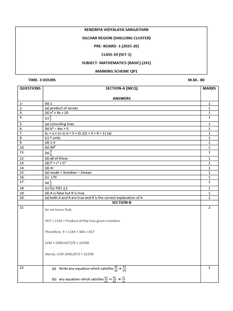 Class 10 Pb1 Mathematics Basic Ms1 | PDF | Circle | Numbers