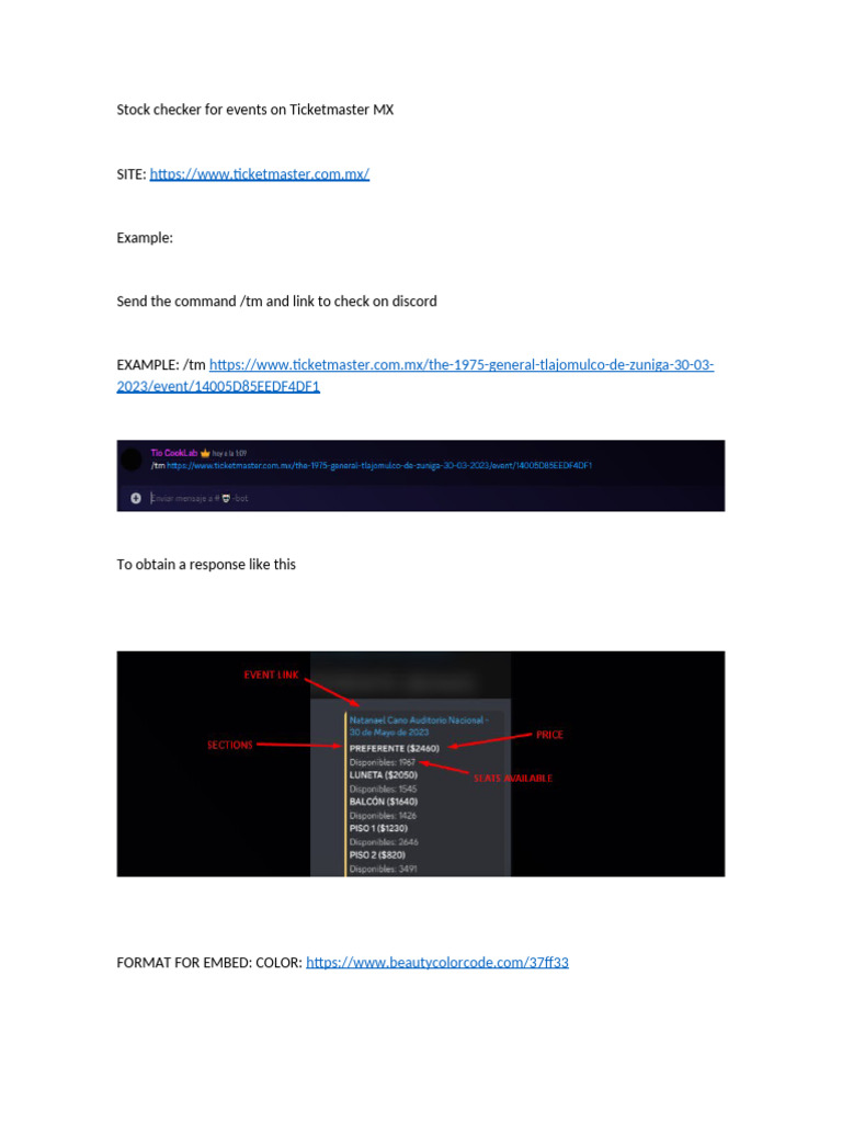 Stock Checker For Events On Ticketmaster MX | PDF