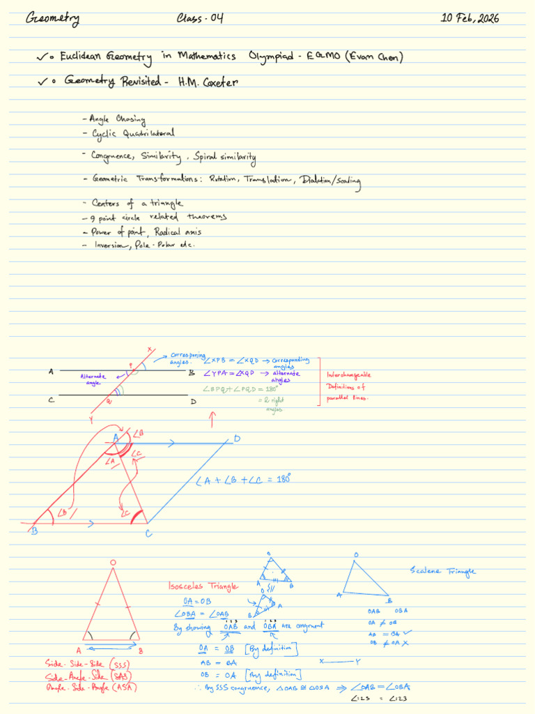 Olympiad - Dibas - Class 4, Geometry, 10 Feb, 2026 | PDF