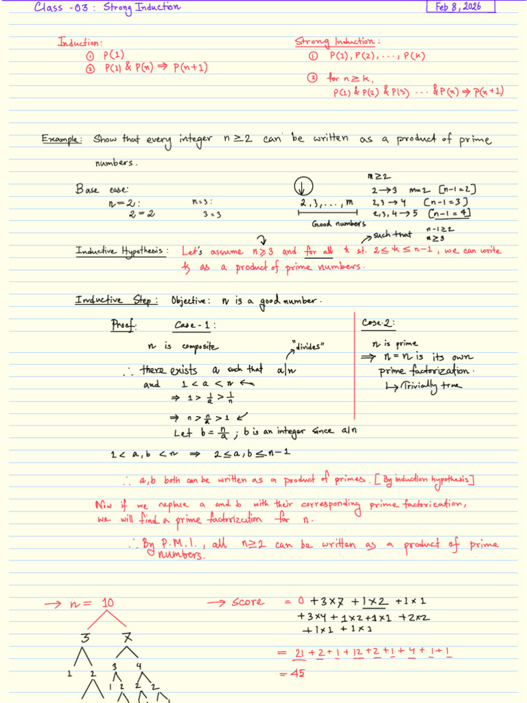 Olympiad - Dibas - Class 3, Strong Induction | PDF