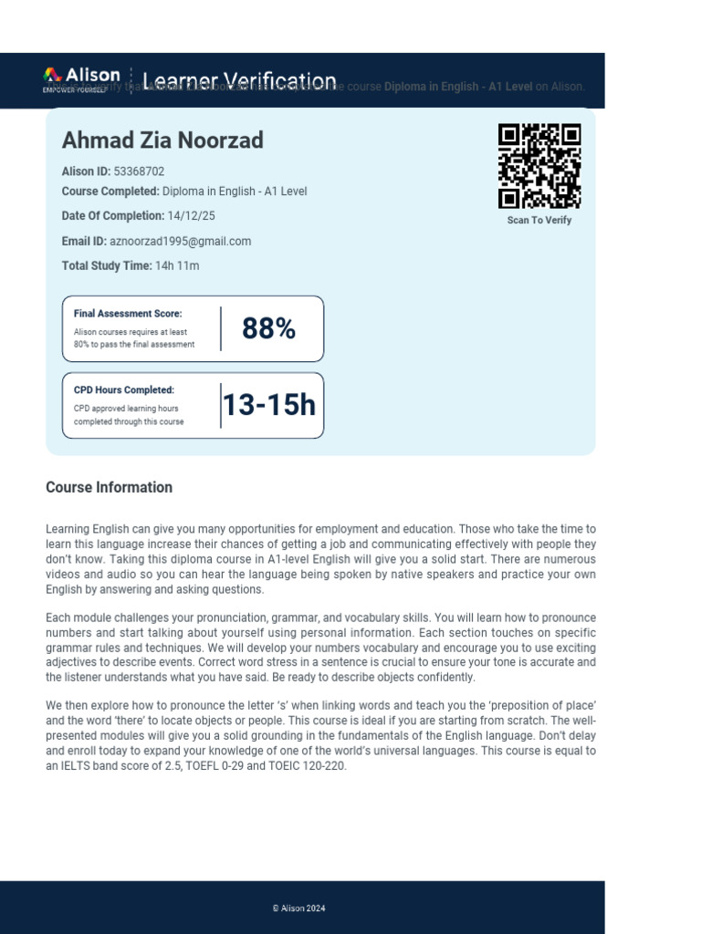 Learner Verification 4621 53368702 | PDF | English Language | Verb