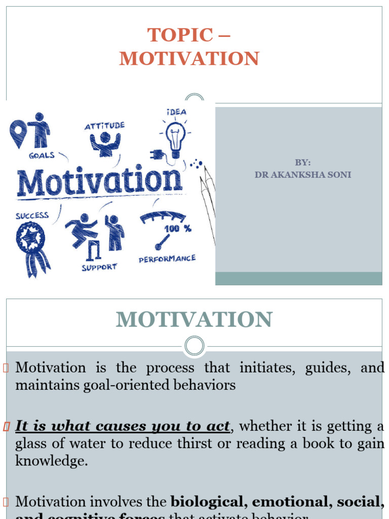 Topic Concept of Motivation | PDF | Motivational | Motivation