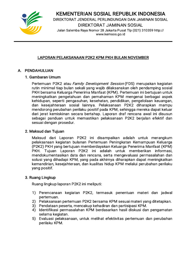 Laporan Pertemuan P2K2 - Kel 1 | PDF