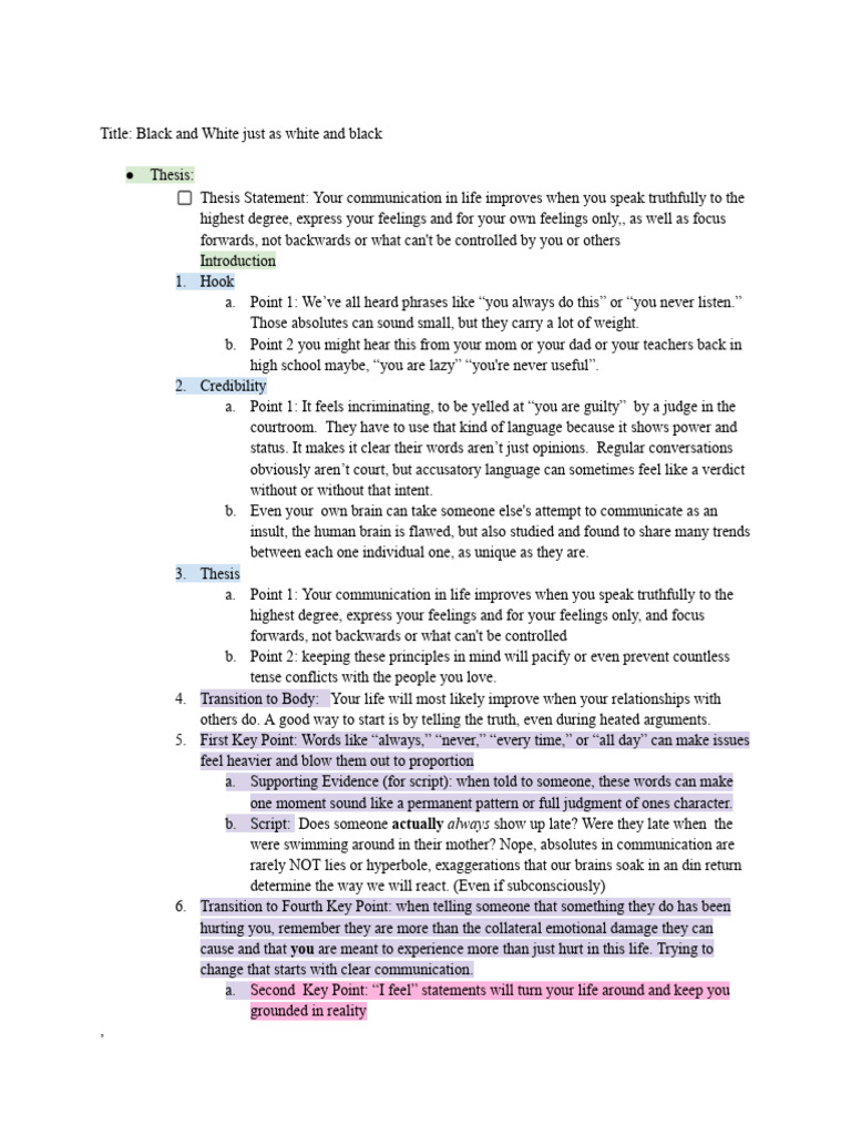 Informative Speech Outline | PDF | Truth | Communication