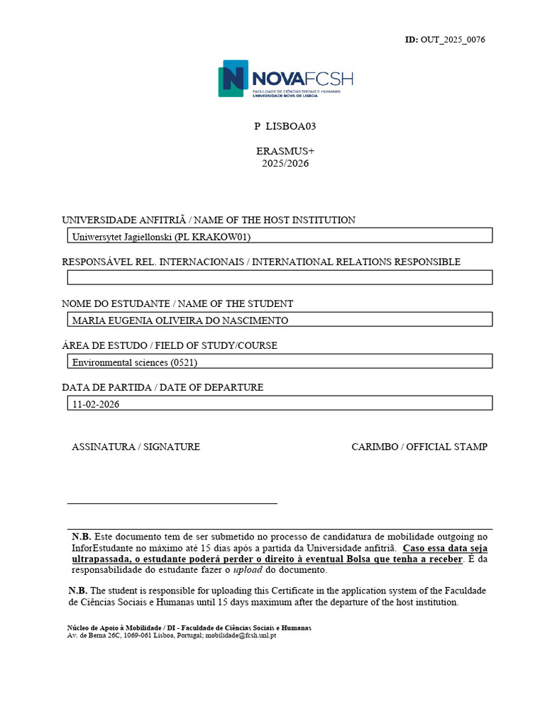 NONIO DocumentoPartidaCandidaturaOutgoing OUT 2025 0076 | PDF