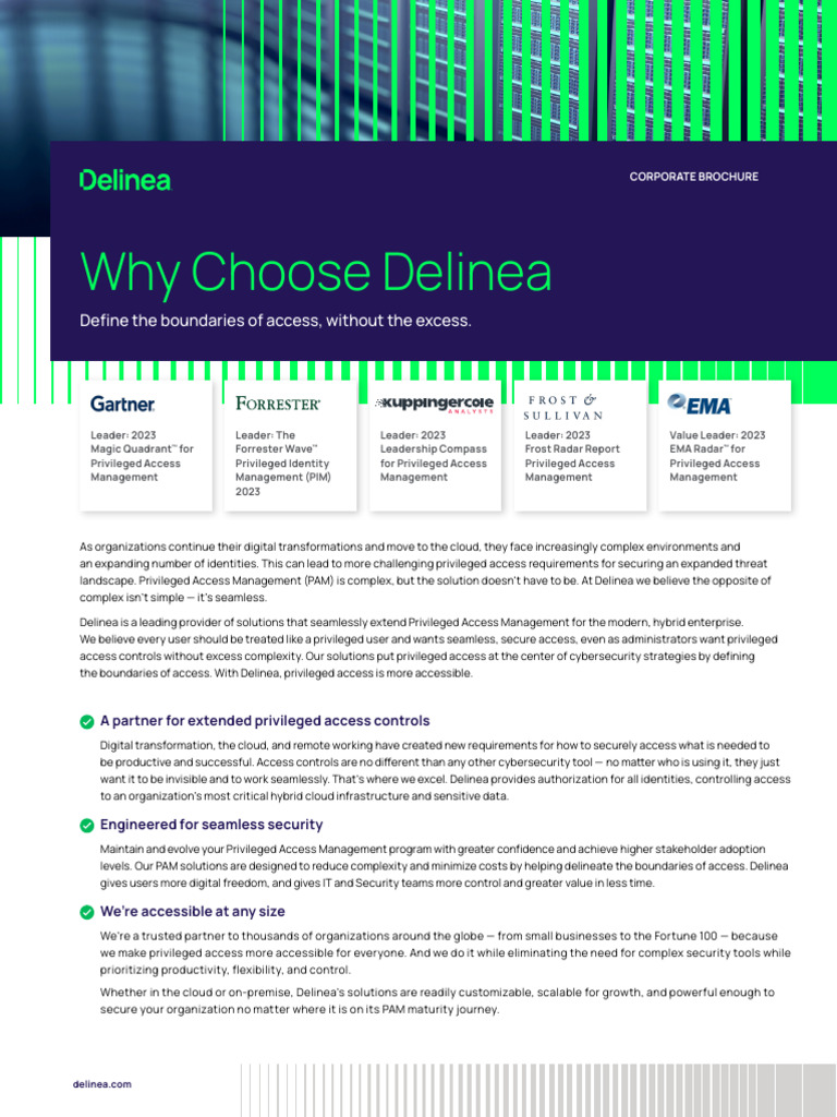 Delinea Datasheet Corporate Brochure | PDF | Cloud Computing | Computing
