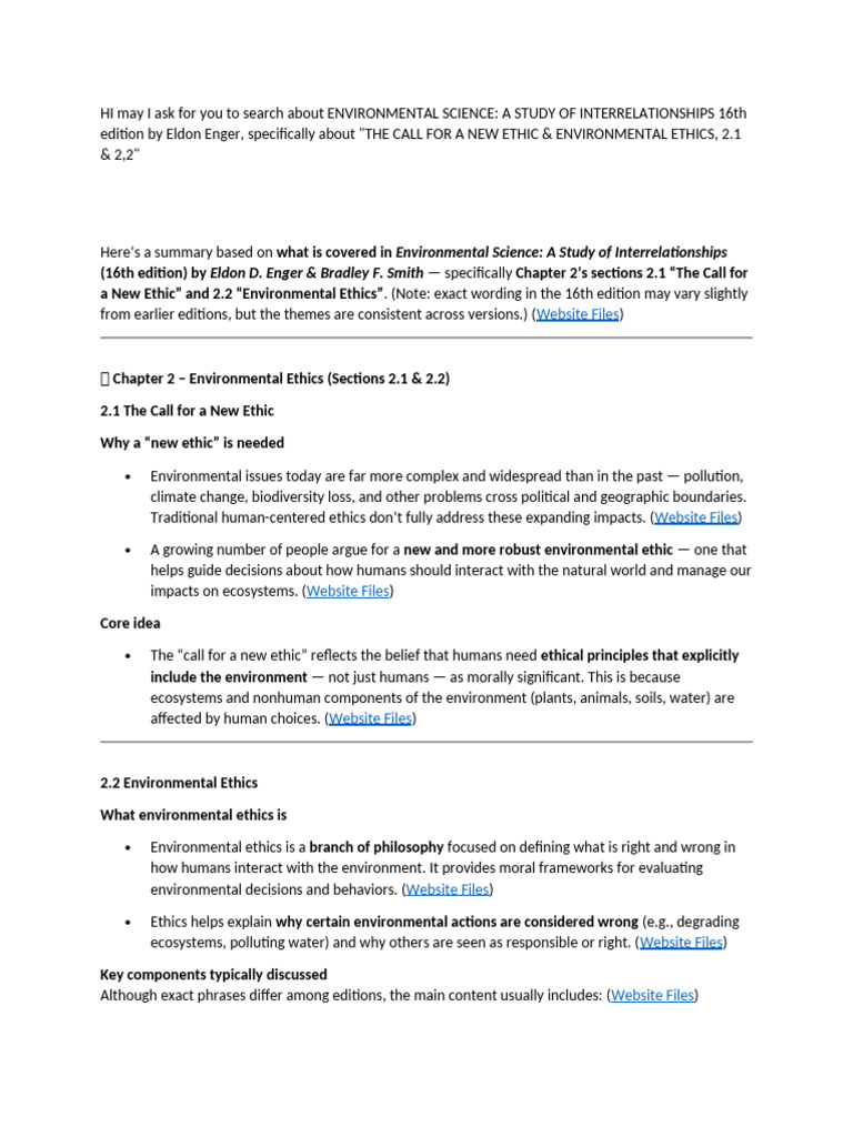 Environmental Science 072420 | PDF | Environmental Ethics | Natural ...