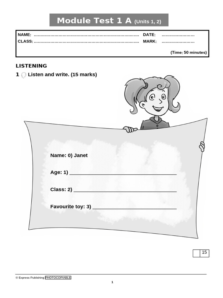 Smiles 3 Mod Test 1A | PDF