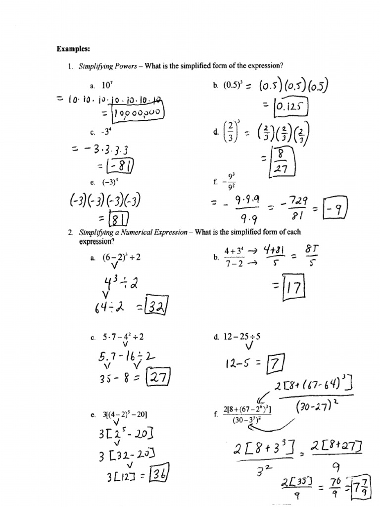 Lesson+1 2+ (Order+of+Operations+and+Evaluating+Exponents) +COMPLETED ...
