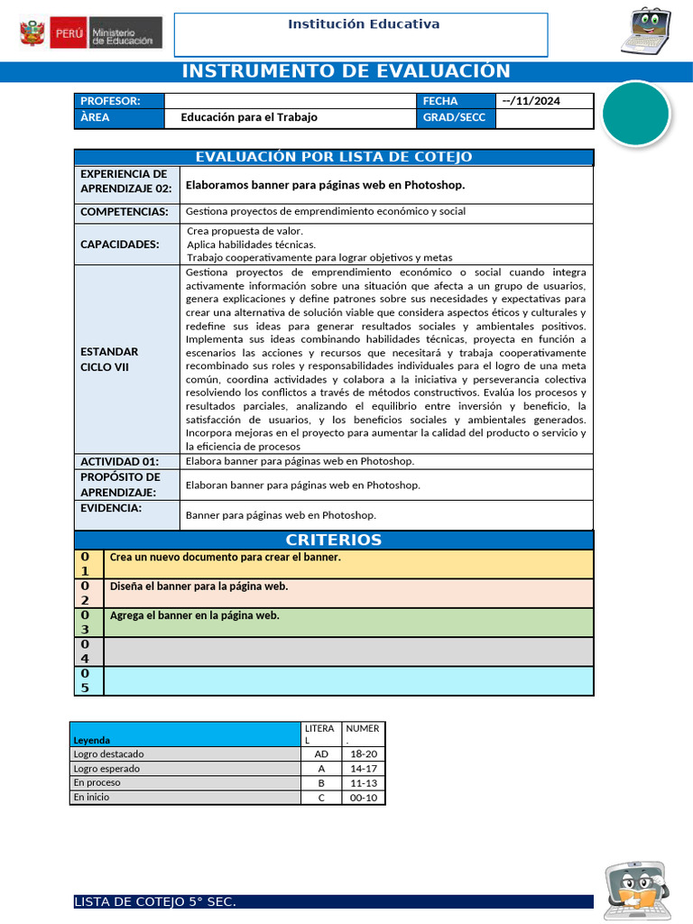 5º LC Act 2 Ept Eda 8 | PDF | Evaluación | Iniciativa empresarial