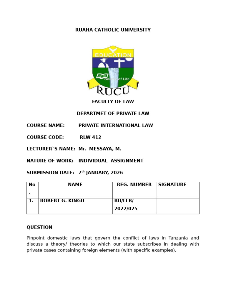 Private International Law | PDF | Comity | International Law