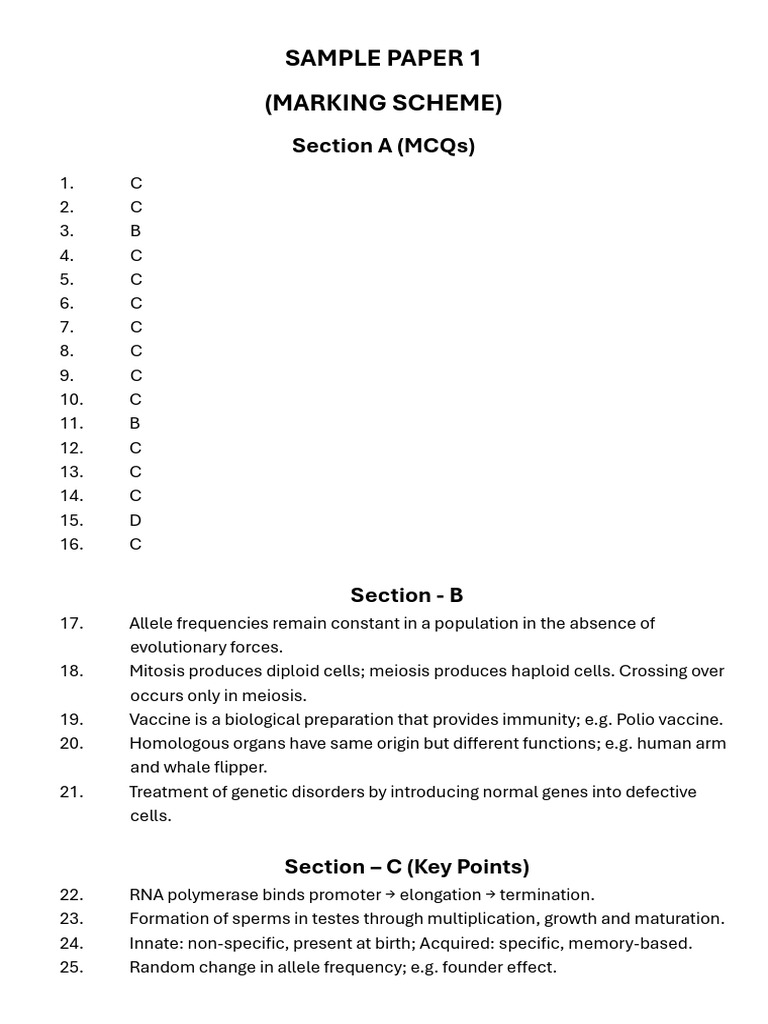 Sample Paper 1 | PDF