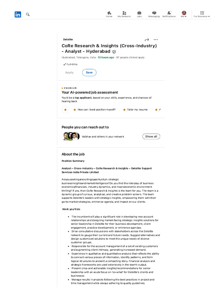 CoRe Research & Insights (Cross-Industry) - Analyst - Hyderabad ...
