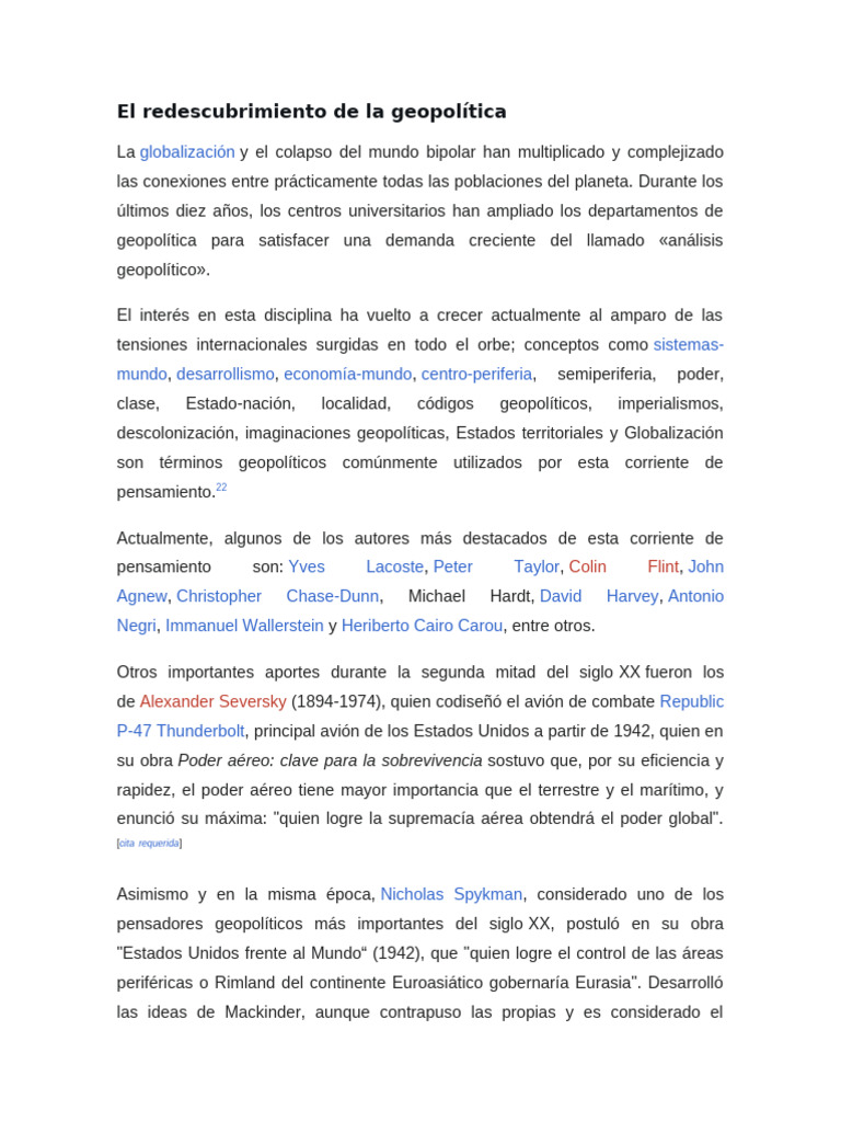 El Redescubrimiento de La Geopolítica | PDF | Geopolítica | Políticas ...