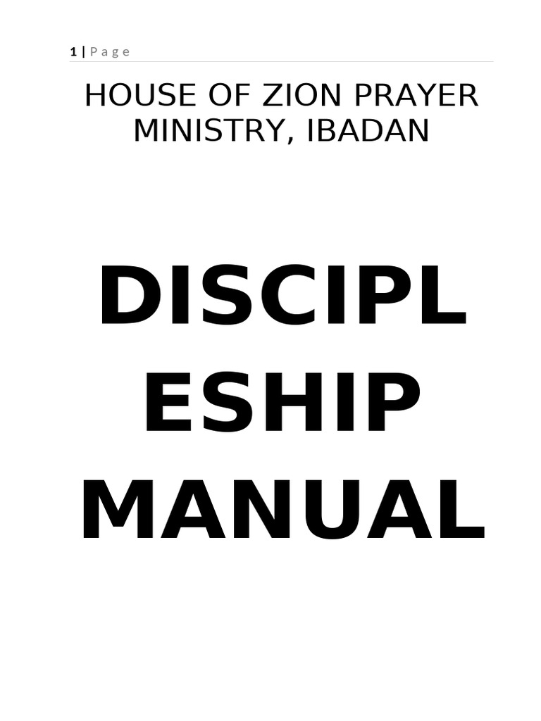 Discipleship Manual | PDF | Jesus | Deliverance Ministry