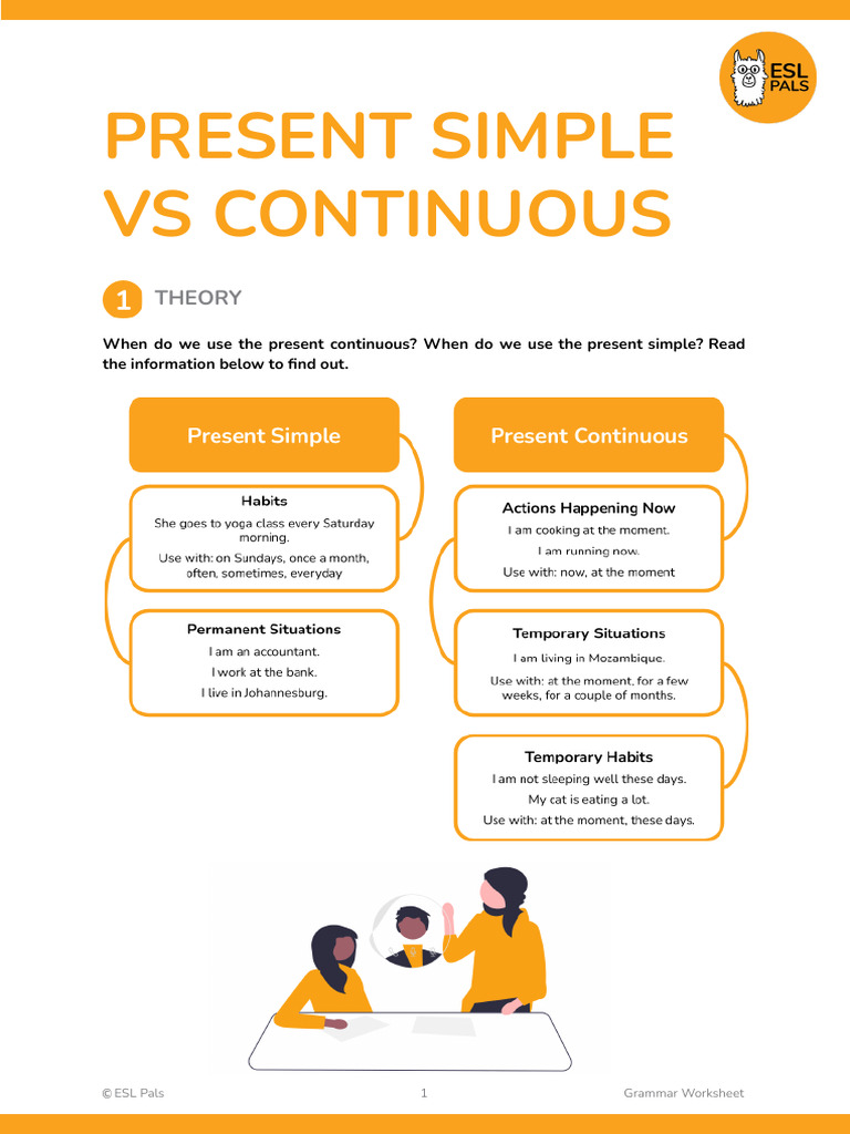 (SV) Present Simple Vs Continuous | PDF | Lunch