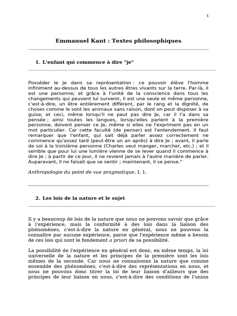 Kant Textes | PDF | Beauté | A priori et a posteriori
