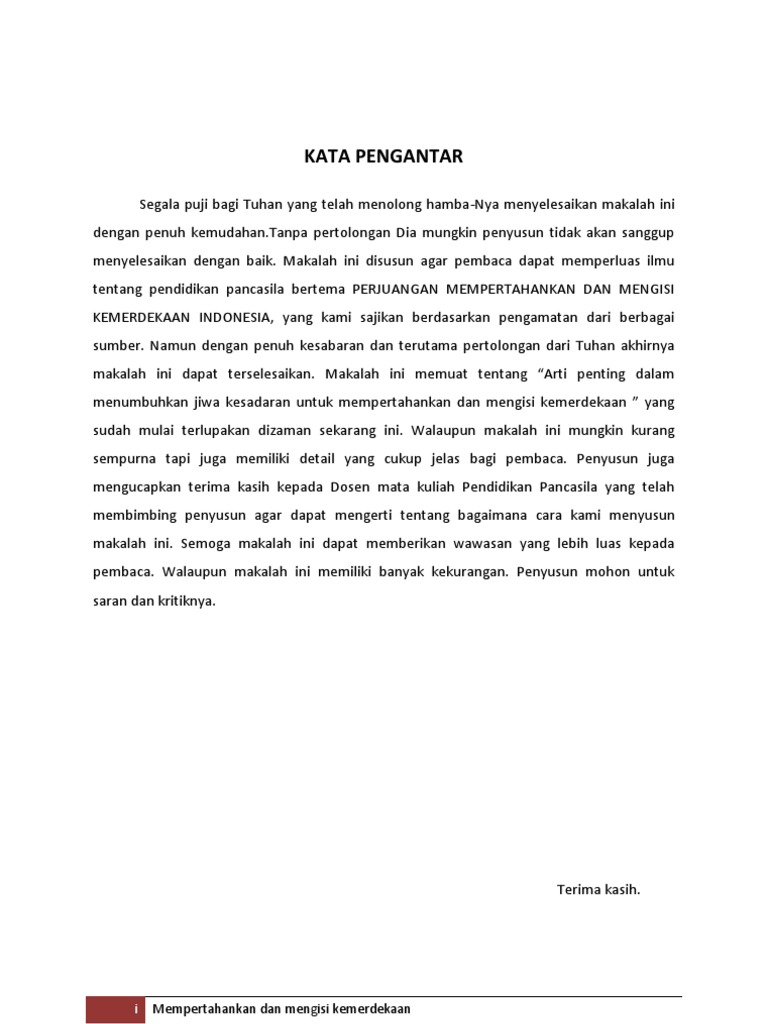 Kata Pengantar Pancasila