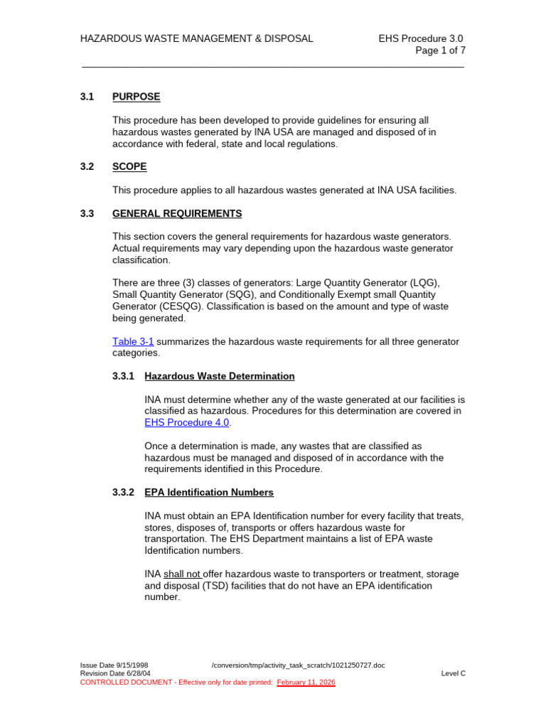 03 Hazardous Waste Management and Disposal | PDF | Waste | Hazardous Waste