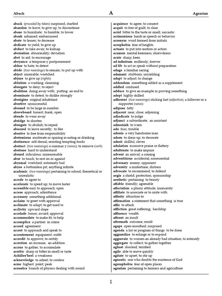 Word List | PDF