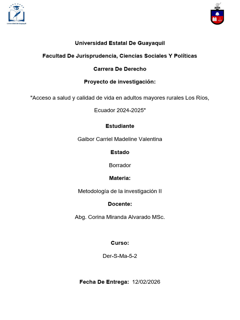 Acceso A Salud y Calidad de Vida en Adultos Mayores Rurales Los Ríos ...