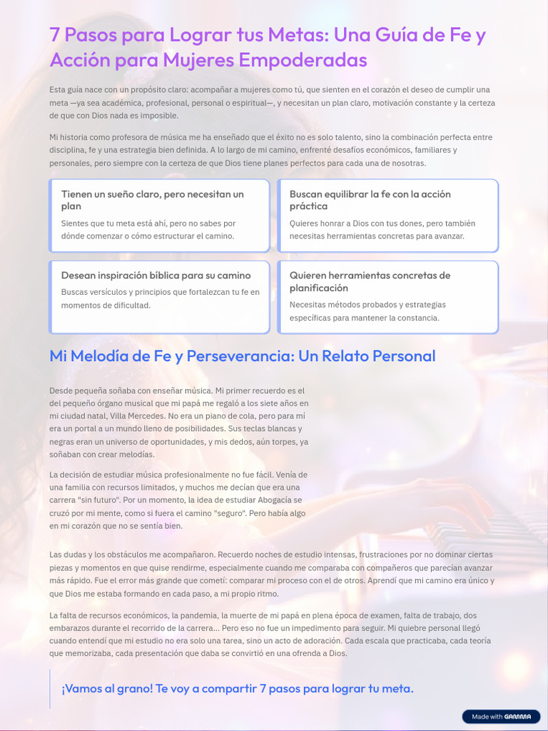 7 Pasos para Lograr Tus Metas Una Guia de Fe y Accion para Mujeres ...