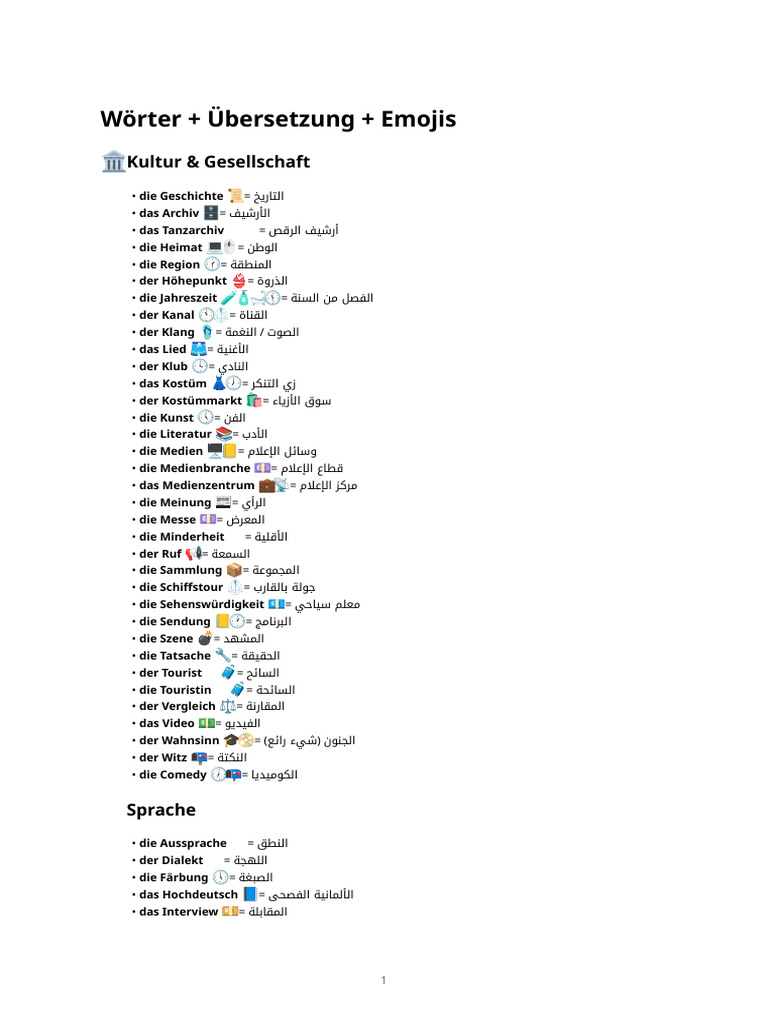 German Words Texts Draft | PDF