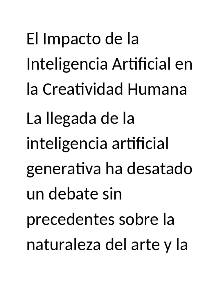 El Impacto de La Inteligencia Artificial en El Mundo Actual | PDF